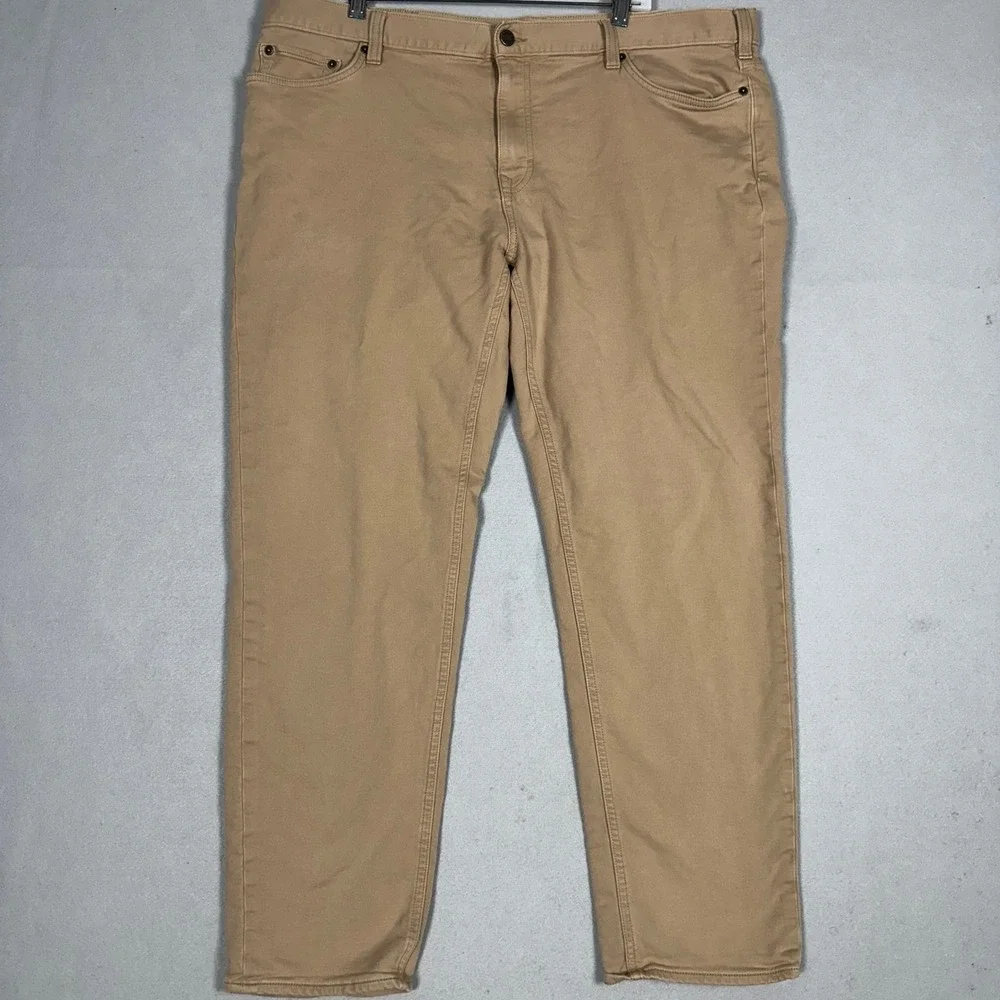 Banana Republic Traveler Pants Mens 42x32 Tan Athletic Tapered Stretch Jean Cut